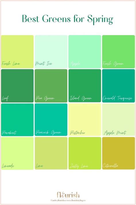 Best Greens For Springs True Spring Color Palette Light Spring Color