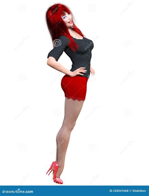 Japanese Secretary In Mini Skirt And Stocking Stock Illustration Illustration Of Beauty