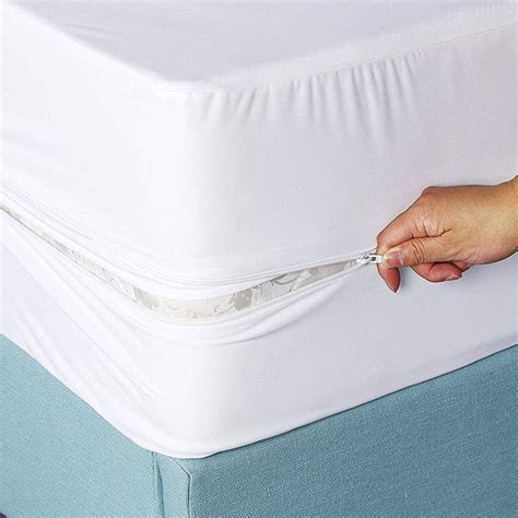 Zipped Waterproof Mattress Protector Double Bed Fitted Waterproof