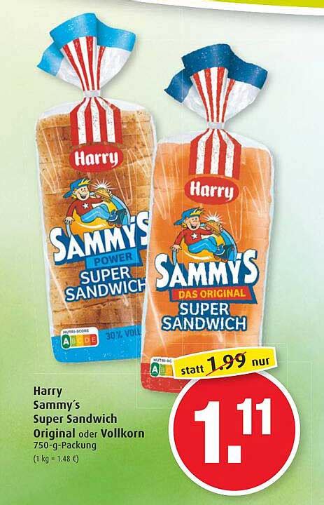 Harry Sammy S Super Sandwich Original Oder Vollkorn Angebot Bei Markant