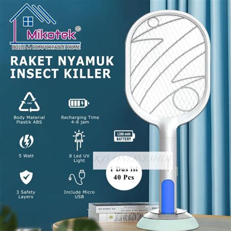 Jual Raket Nyamuk Listrik 2in1 Multifungsi Pembunuh Nyamuk Elektrik