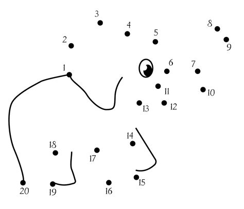 Interesting Elephant Dot To Dot Free And Printable