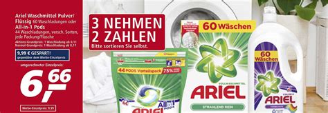 Ariel Waschmittel Pulver Flüssig Oder All In 1 Pods Angebot bei Real