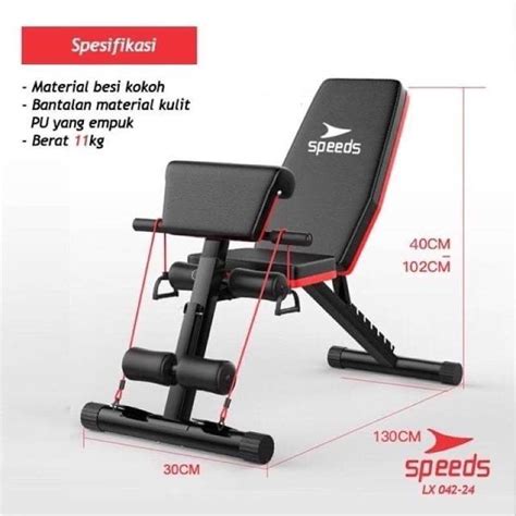 Jual Speeds Kursi Alat Olahraga Gym Fitness Adjustable Press Sit Up