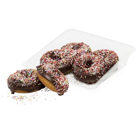 Woolworths Choc Iced Donut Ring 4 Pack Woolworths