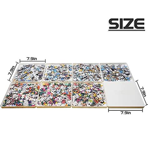 RECHIATO 8 Puzzle Sorting Trays With Lid 8x8 Premiunm Puzzle Trays Gift