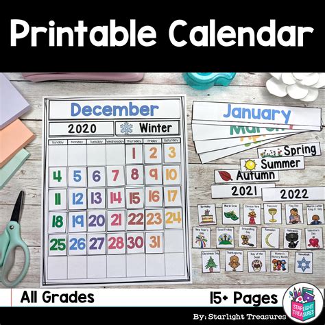 Printable Calendar for Your Classroom, Homeschool, Classes - Calendar ...