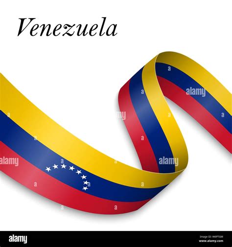 Cinta Ondeando O Banner Con Bandera De Venezuela Plantilla De Dise O