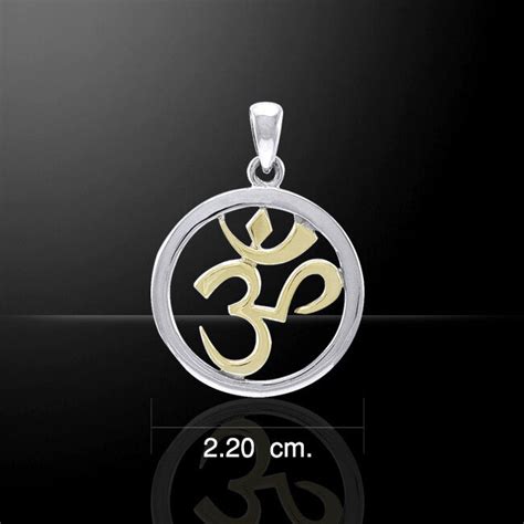 Om M Ditation Argent Sterling Or Accent Pendentif Par Peter Stone Fin