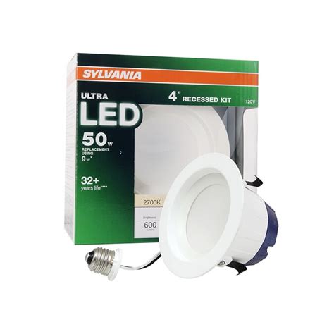 SYLVANIA Ultra 50-Watt Equivalent White Trim Dimmable LED Recessed ...