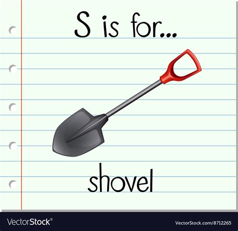 Flashcard Letter S Is For Shovel Royalty Free Vector Image