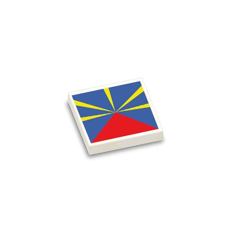 Reunionese Flag Printed On Lego Flat Tile Brick 2x2