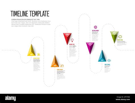 Vector Infographic Timeline Report Template With Color Pyramid Triangle