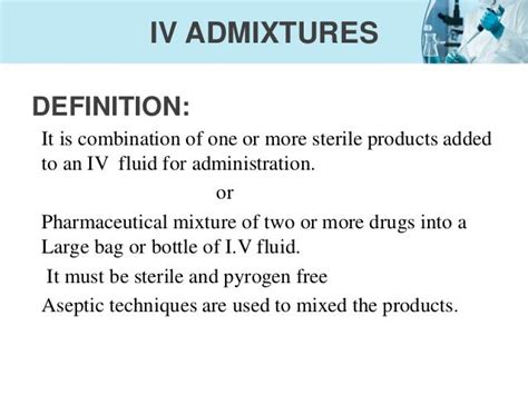 Iv Admixture And Types Of Iv Admixture