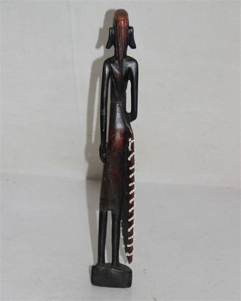 African Tribal Wood Hand Carved Man Figurine Maasai Man Decorative Art