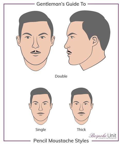 Pencil Mustache Styles Chart