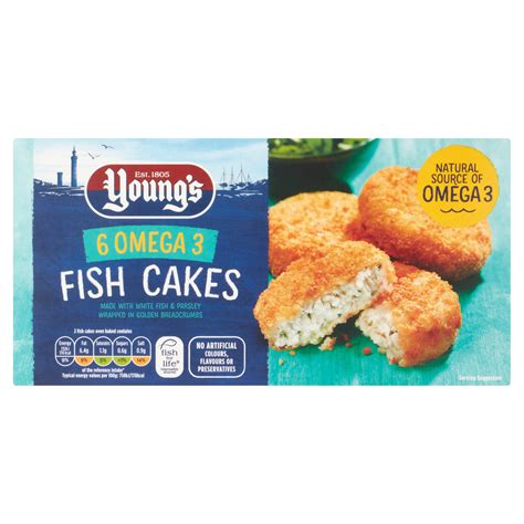 Young's 6 Omega 3 Fish Cakes 300g | Fish Fingers, Fish Cakes & Scampi ...