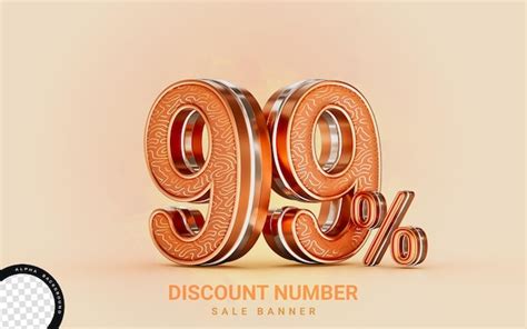 Premium Psd 50 Percent Discount Sale Banner Gold Effect 3d Render