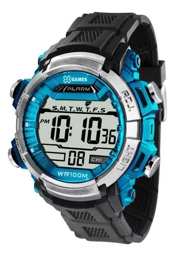 Reloj Digital Para Hombre X Games Xmppd410 Bxpx Negro Y Azul