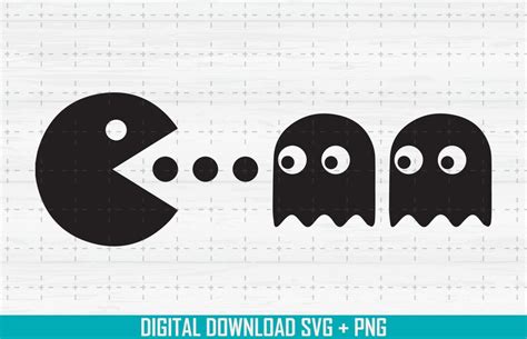 Pac Man Svg Png 80s Game Gaming Retro Svg Pacman Etsy