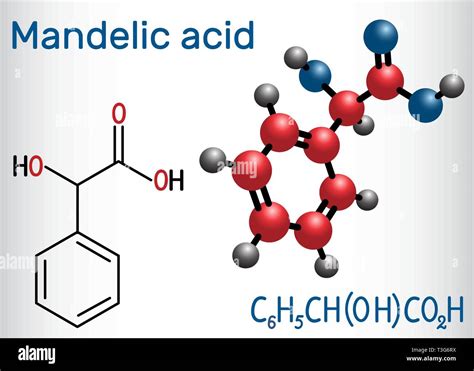 Mandels Ure Molek L Strukturelle Chemische Formel Und Molek L Modell