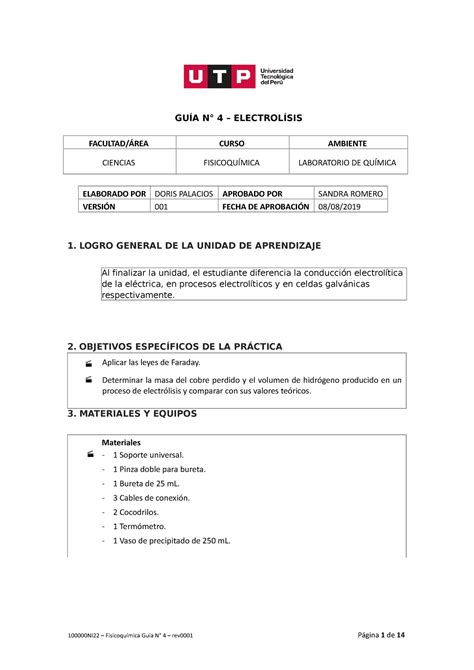 100000 NI22 GUIA N4 Labquimi 01 Electrlisis GUÍA N 4