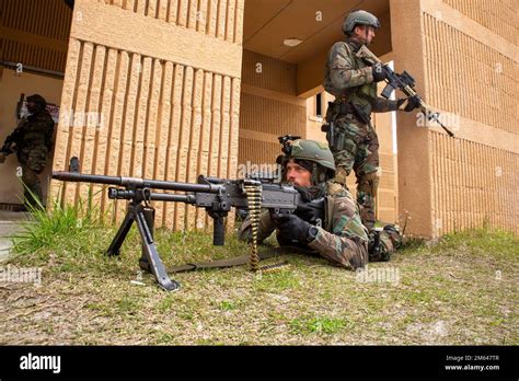 Dutch Marines With Marine Squadron Carib Post Security During A