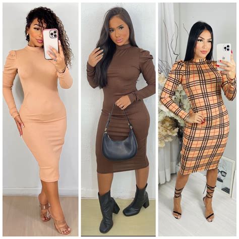 Vestido inverno manga longa princesa golinha xadrez Nude marrom mídi Shopee Brasil