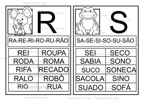 Ficha De Leitura Para Alfabetização Silabas Simples