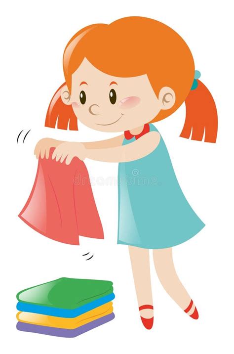 Folding Clothes Stock Illustrations 808 Folding Clothes Stock