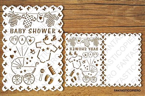 Baby Shower card SVG files for Silhouette and Cricut.