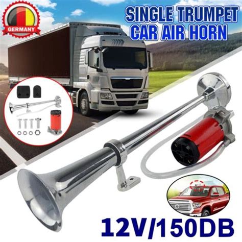 150DB 12V Fanfare Hupe Druckluft Horn Nebelhorn Chrom Mit Kompressor