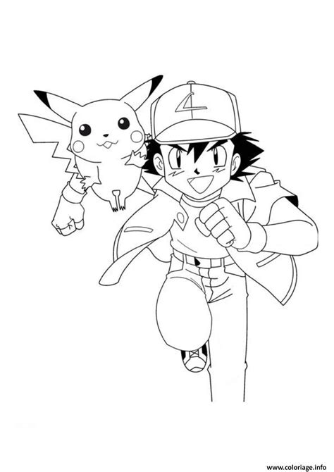 Coloriage Pokemon Ash And Pikachu Sd5a0 Dessin