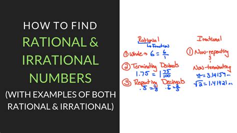 Rational And Irrational Numbers Worksheet Difference And Examples