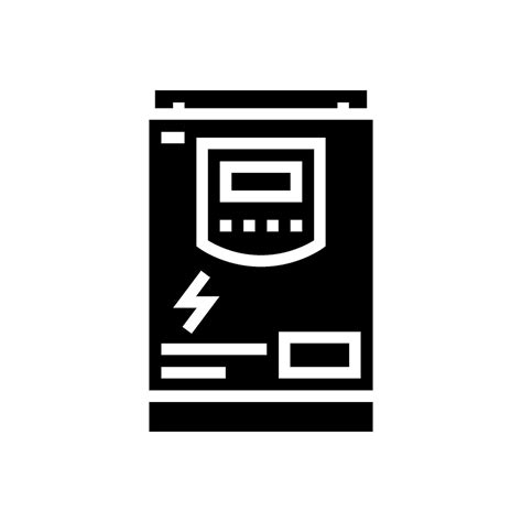 Inverter Solar Panel Glyph Icon Vector Illustration Vector Art