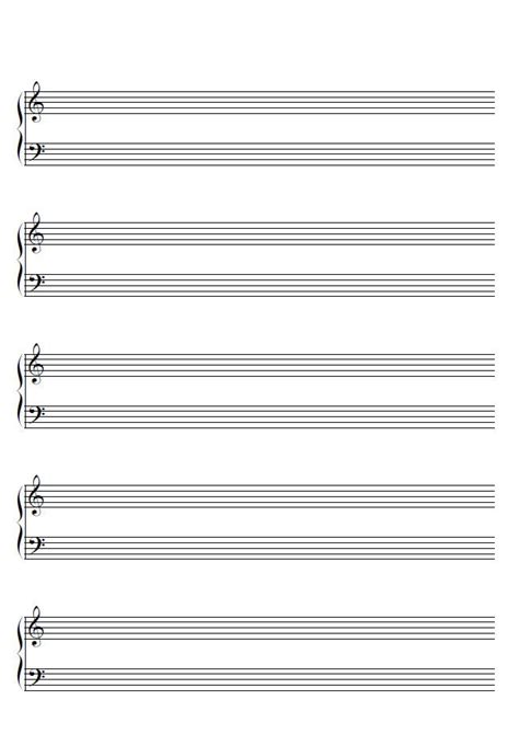 Printable Full Page Blank Piano Sheet Music They Are Blank Templates So