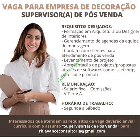 Supervisor a de Pós vendas Teresina PI 01 vaga s Themos Vagas