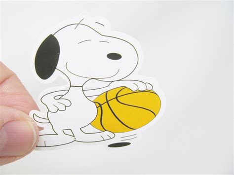 Snoopy Basketball Vinyl Sticker For Hydroflask Laptop Etc Etsy