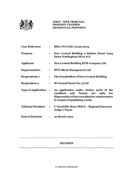 Fillable Online Decisions Of The First Tier Tribunal Property Chamber