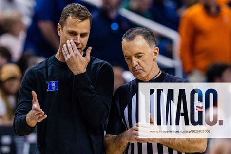 March 11 2023 Duke Blue Devils Head Coach Jon Scheyer Talks With The Official During The