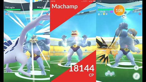 RAID BOSS MACHAMP With LEGENDARY POKEMON LUGIA RAIKOU ZAPDOS MOLTRES