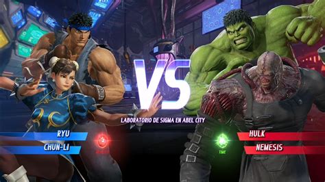 Ryu Y Chun Li Vs Hulk Y Nemesis Marvel Vs Capcom Infinite Videojuegos