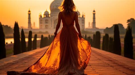 Premium Ai Image Girl On Taj Mahal