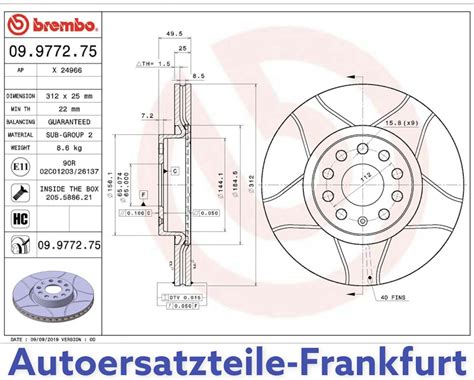 X Brembo Max Line Bremsscheiben Vorne Audi A P V Q Vw Golf