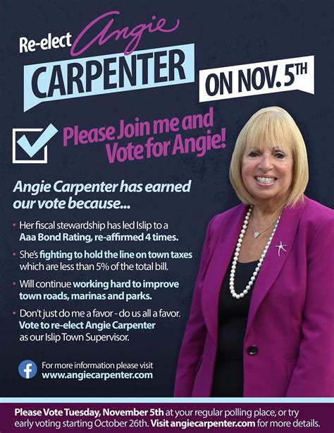 Angie Carpenters 2019 Campaign Materials Angie Carpenter For Islip