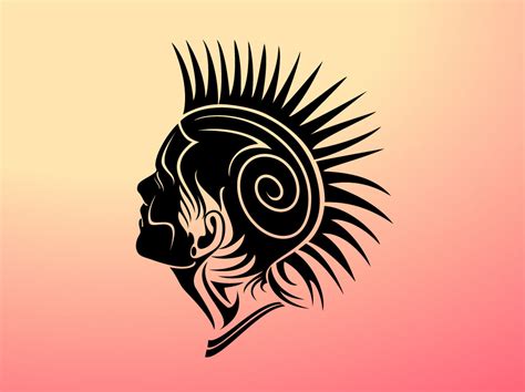 Mohawk Girl Vector Design Vector Art And Graphics