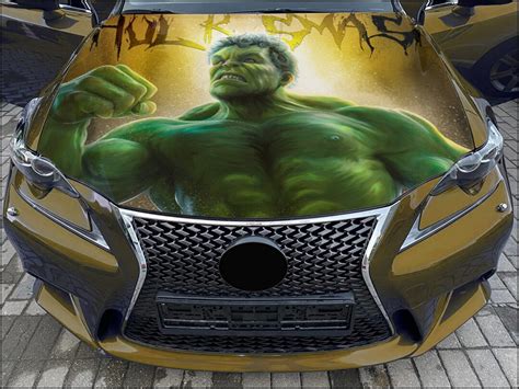 Car Hood Wrap Hulk Vinyl Sticker Full Color Custom Decal Fit Any Car Etsy