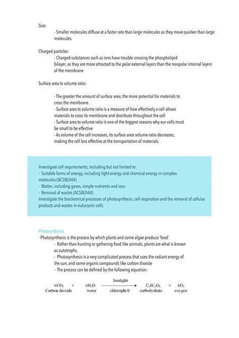 Preliminary Biology Notes Biology Year 11 Hsc Thinkswap