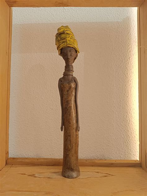 Ceramic Figure African Woman Sculpture Etsy