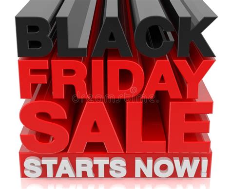 Black Friday Sale Start Now Word On White Background 3d Rendering Stock Illustration